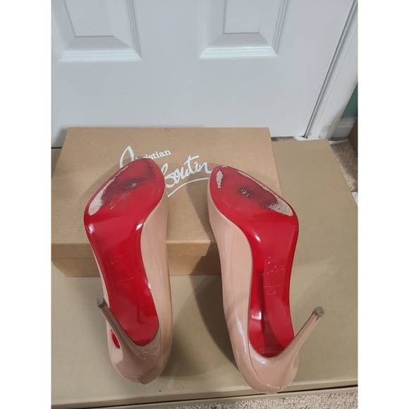 Christian Louboutin Dorissima 100 Nude Patent Leat - Picture 4 of 5